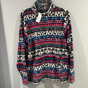 Vera  Bradley Nordic Strip Women 12/14  Fleece Pullover